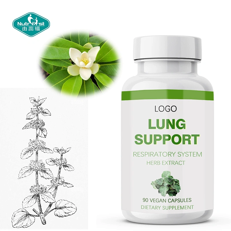 OEM Private Logo Herbal Extract Lung Health Strong Respiratory System Horehound Magnolia Mullein Lungwort Vegan Caspule