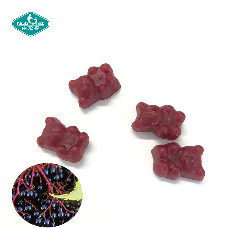 Healthcare Supplement Zinc Vitamin C Elderberry Fruit Extract Pectin Gummies Elderberry