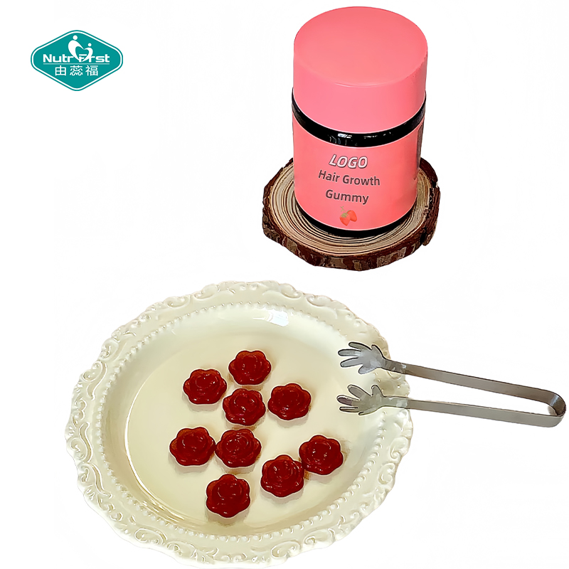 Gomitas para el crecimiento del cabello con etiqueta privada personalizada OEM Nutrifirst