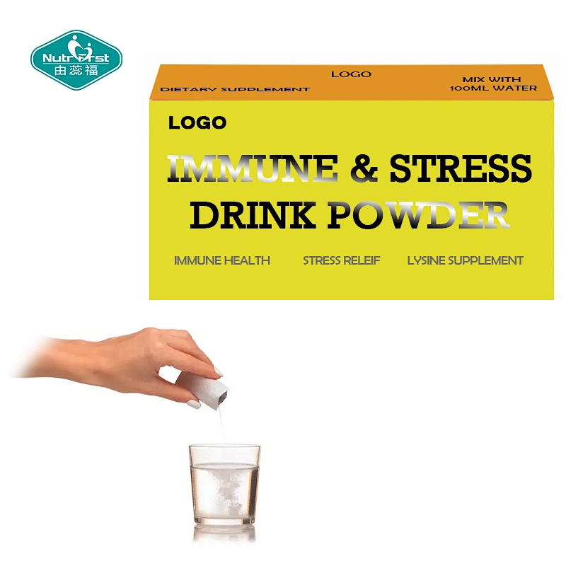 Nutrifirst Dietary Supplement Immune & Stress Support Lysine HCL Ashwagandha Licorice Drink Stick Powder