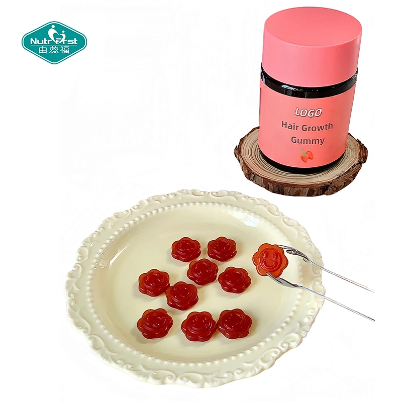Gomitas para el crecimiento del cabello con etiqueta privada personalizada OEM Nutrifirst
