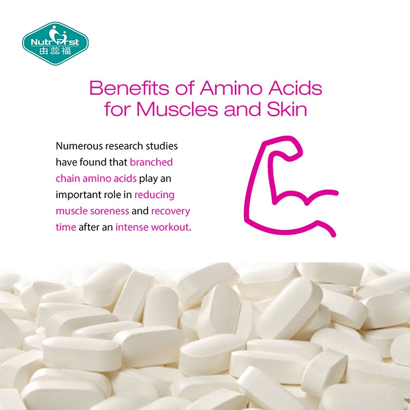 Suplementos de nutrición deportiva para potenciadores musculares, tabletas de BCAA, píldoras de aminoácidos de cadena ramificada para mejorar la energía
