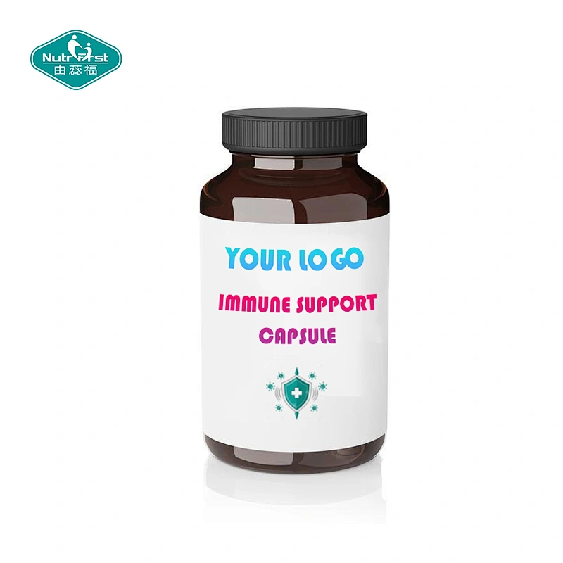 Oregano Oil Powder Bee Propolis Olive Leaf Red Marine Algae Self Heal Extract Immune Complex Capsule with L- Lysine