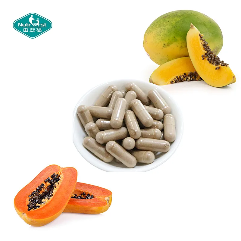 Cápsulas complejas de extracto de ramita de pata y fruta de papaya OEM de marca privada para apoyo digestivo e inmunológico de doble acción