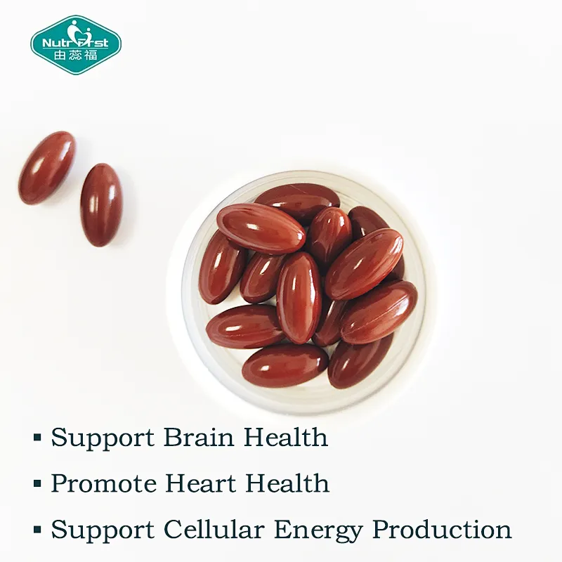 Cápsula blanda de fórmula vegana de coenzima Q10 de marca privada Nutrifirst para la salud del corazón y el respaldo de la energía celular