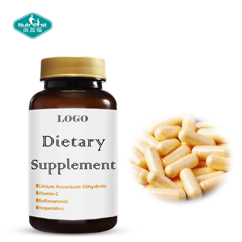 Píldora de tableta de bioflavonoides de vitamina C personalizada con etiqueta privada OEM a granel