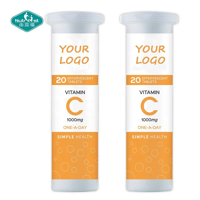 Suplemento de bebidas saludables OEM ODM Producto de soporte inmunológico Tableta Vitamina C efervescente con paquete personalizado