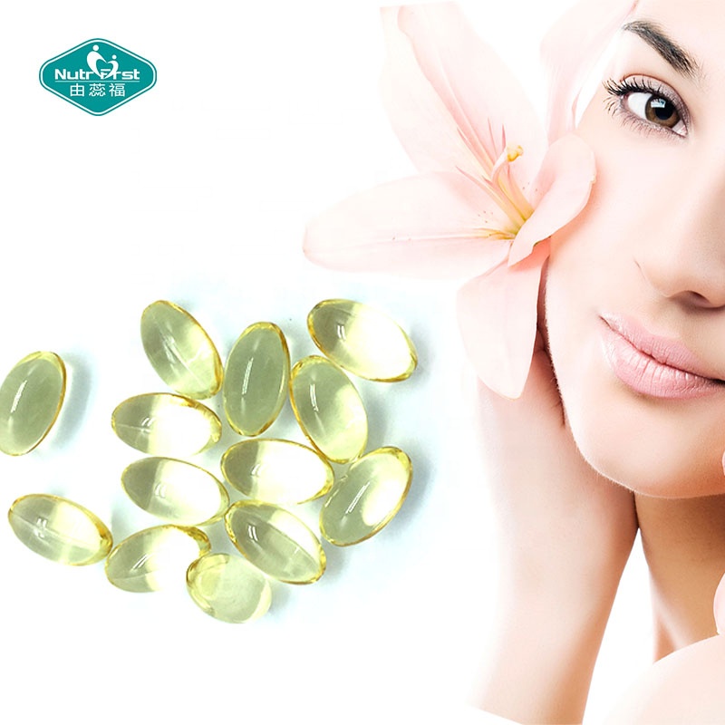 Nutrifirst Etiqueta privada Producto de belleza Blanqueamiento de la piel Antienvejecimiento 500 mg Colágeno Vitamina E Cápsula blanda