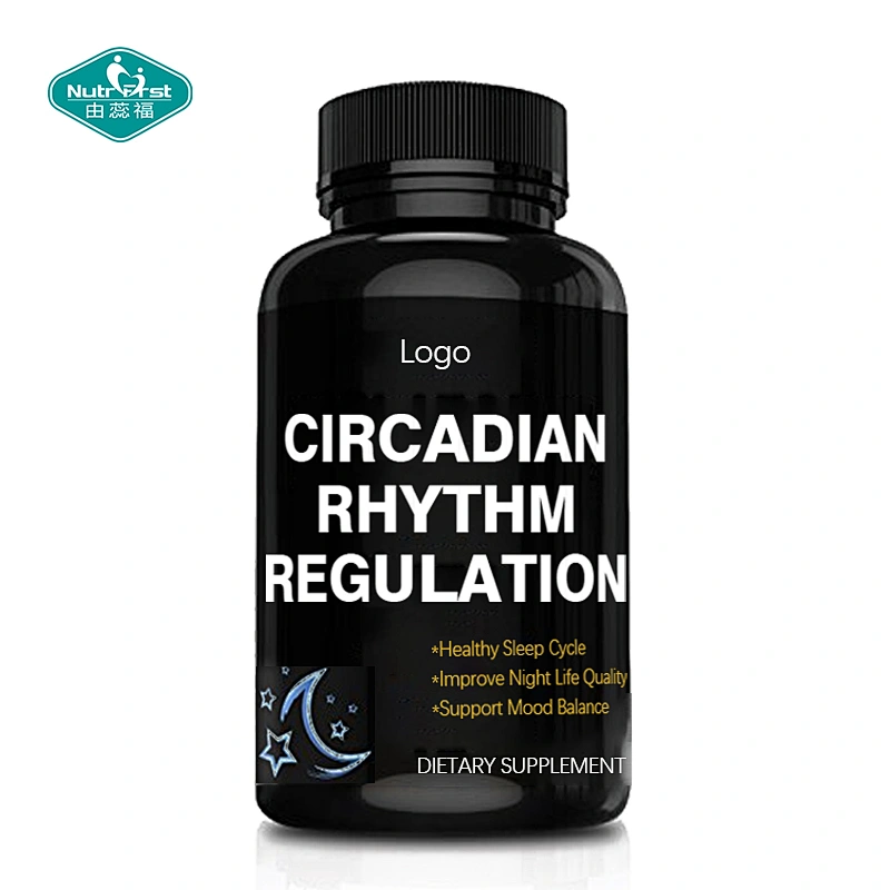 Nutrifirst Circadian Rhythm Pill Supplement Calcium Tryptophan Valerian Goji Hard Capsule for Better Sleep