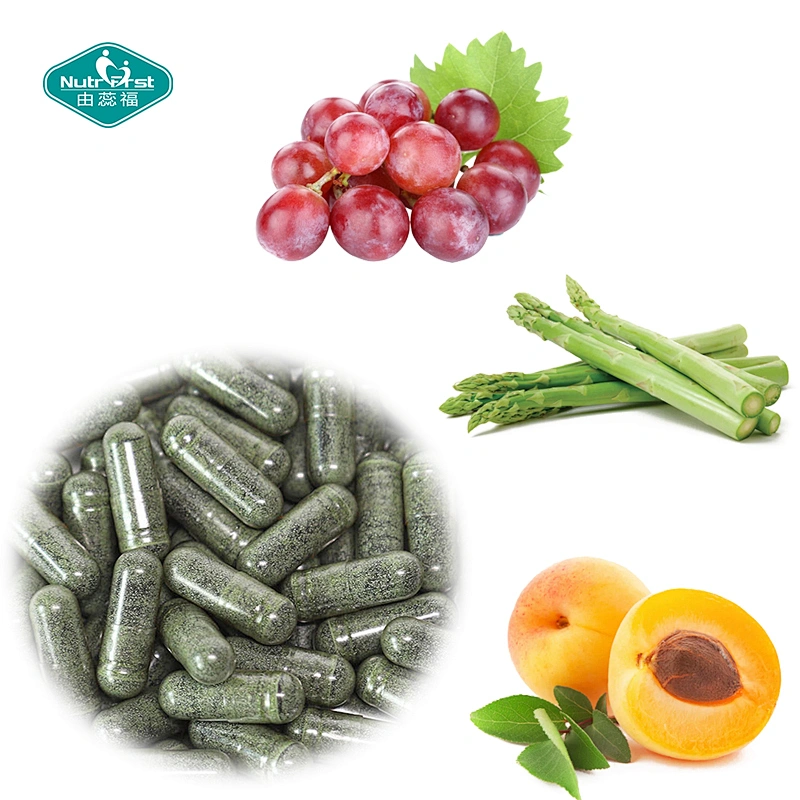Mezcla de frutas a base de hierbas investigadas por Nutrifirst Salud cardiovascular Algas marinas Uva Arándano Cápsula vegana