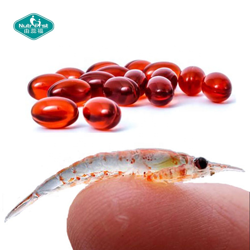 Suplementos de astaxantina para alimentos personalizados para clientes de Nutrifirst, 500 mg, 1000 mg, cápsulas blandas de aceite de pescado Softgel Krill