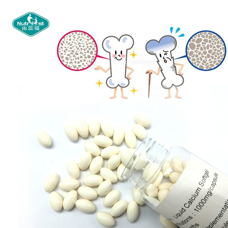 Suplementos de densidad ósea calcio vitamina D3 colecalciferol cápsulas de Gel suave para prevenir la osteoporosis
