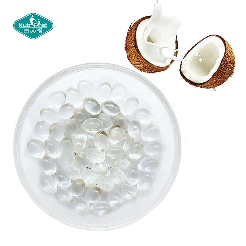 Suplemento para el cuidado de la piel Nutrifirst Mejor precio Cápsula blanda de aceite de coco virgen orgánico de Sri Lanka con paquete personalizado
