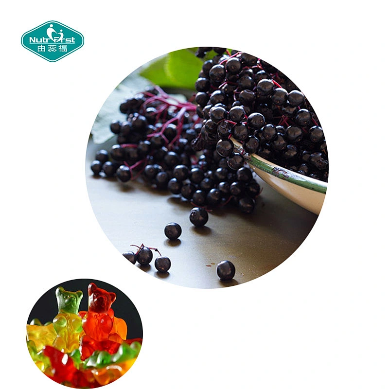 Healthcare Supplement Zinc Vitamin C Elderberry Fruit Extract Pectin Gummies Elderberry