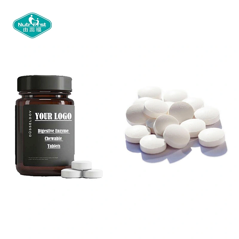 Nutrifirst Contains Papain Multi-Enzymes Blend Complex Chewable Tablets for Nutrient Digestion Absorption