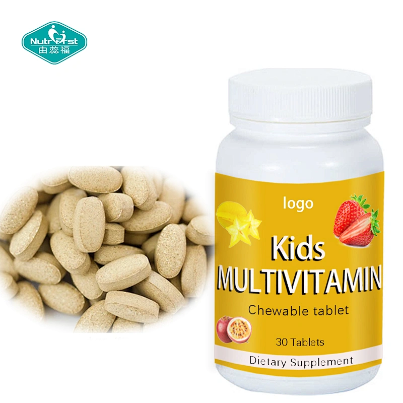 Suplemento alimenticio para niños, salud general, multivitamina, mineral, colina, soporte de inmunidad, tableta masticable a granel