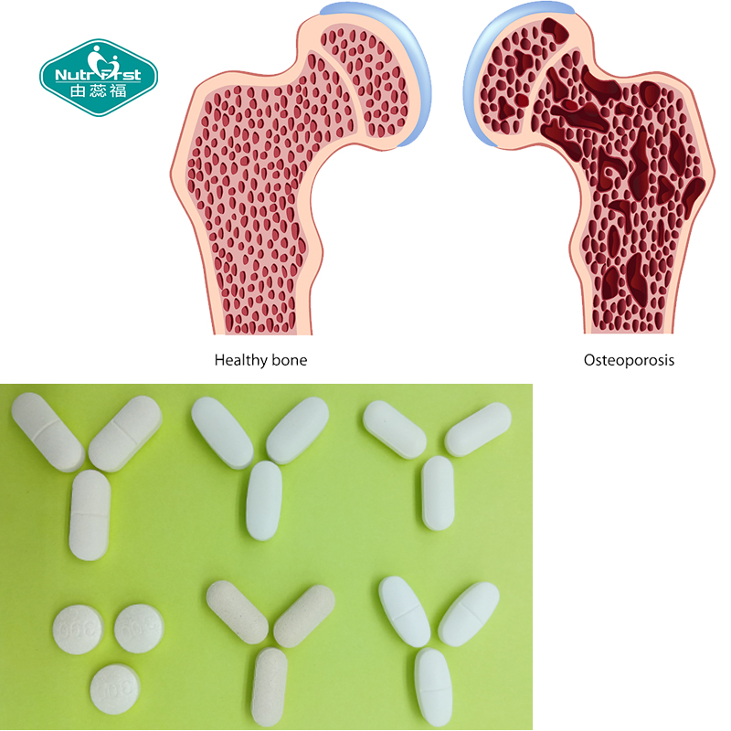 OEM Customize Formula VD3 Oyster Shell Calcium Vitamin D3 Tablets 1200mg for Improve Bone Density.
