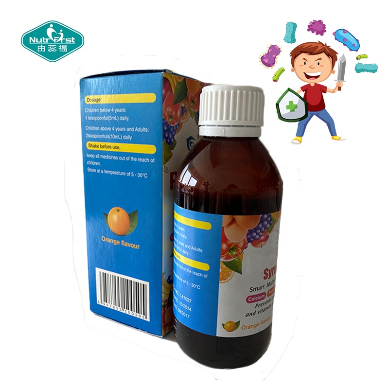 Nutrifirts, venta al por mayor, aceite de pescado con sabor a naranja, emulsión Omega 3, jarabe líquido de aceite de hígado de bacalao para niños