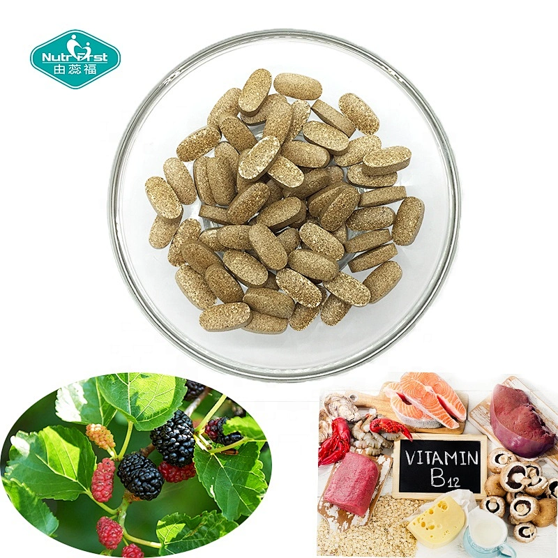 Nutrifirst, suplementos de salud de etiqueta blanca, extracto de hoja de morera, vitamina B6, B12, tabletas de complejo de vitamina B