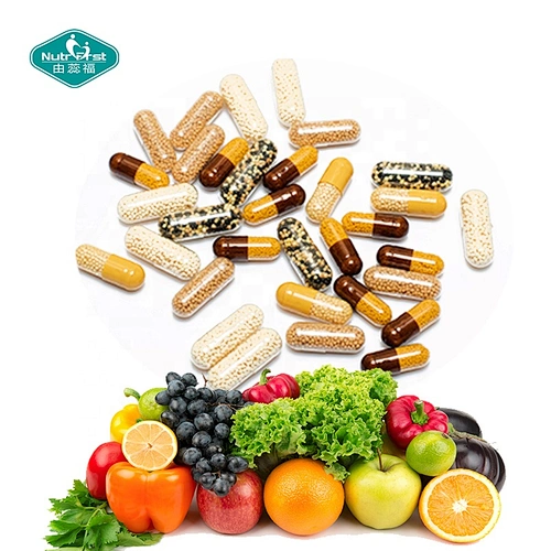 Microesferas encapsuladas Multi Vitamina Mineral Suplemento Micropellets Beads Capsule SR con Calcio Magnesio Zinc