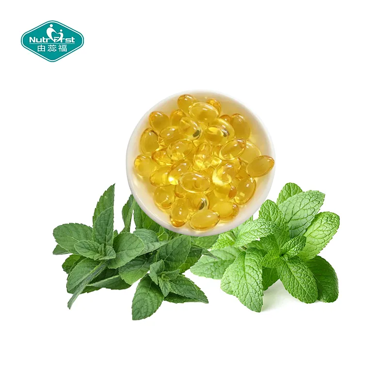 La personalización OEM de Nutrifirst mejora los beneficios de rendimiento del ejercicio para las cápsulas blandas de aceite de menta para músculos y articulaciones
