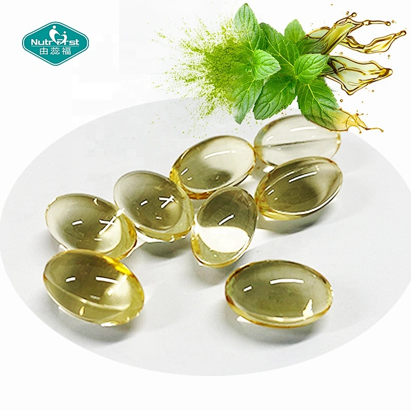 Suplementos de hierbas de fórmula a medida Nutrifirst, cápsulas de Gel suave de aceite de menta con recubrimiento entérico de cápsulas blandas a granel