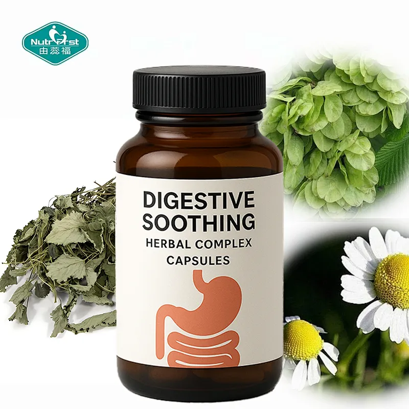 OEM Herbal Supplements Slippery Elm Aloe Vera Lemon Balm DGL Licorice Extract Capsules for Natural Heartburn Relief Digestive