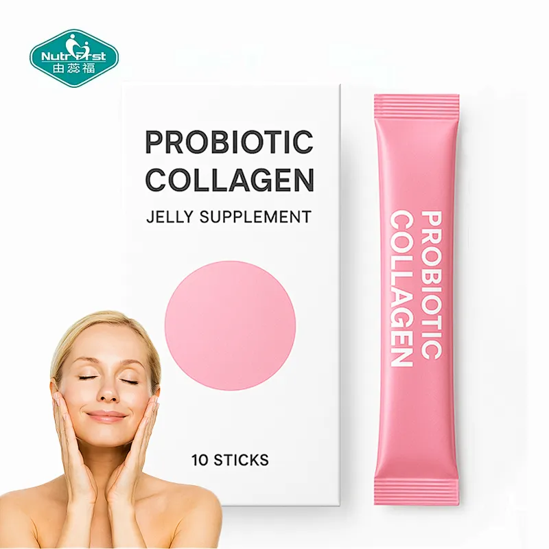 Nutrifirst OEM Bulk Probiótico Censas de colágeno Jelly Sticks Suplementos de belleza y salud intestinal