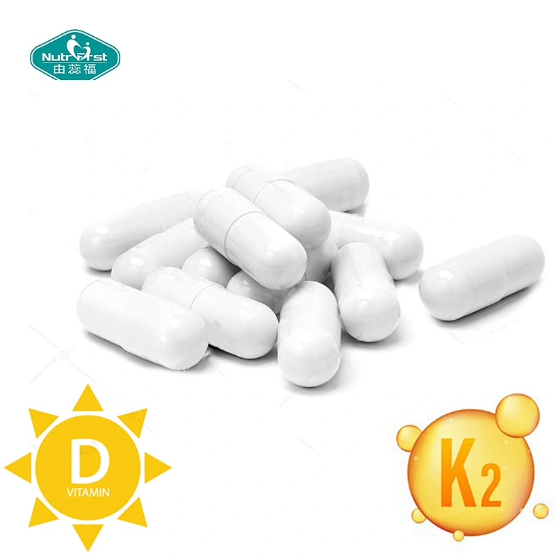 Nutrifirst Suplementos para el sistema cardiovascular Vitamina MK7 K2 D3 Cápsula de mezcla de polvo para la salud de los huesos y el corazón