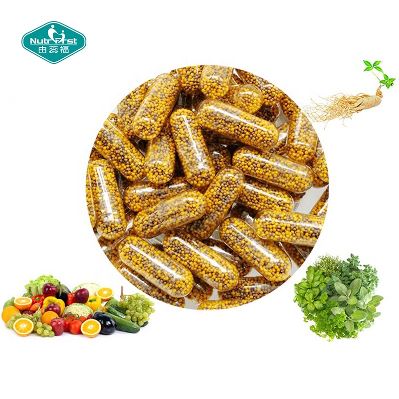Suplemento multivitamínico multimineral de marca privada Beadlets de liberación prolongada Cápsulas de vitamina Producto encapsulado de microesferas