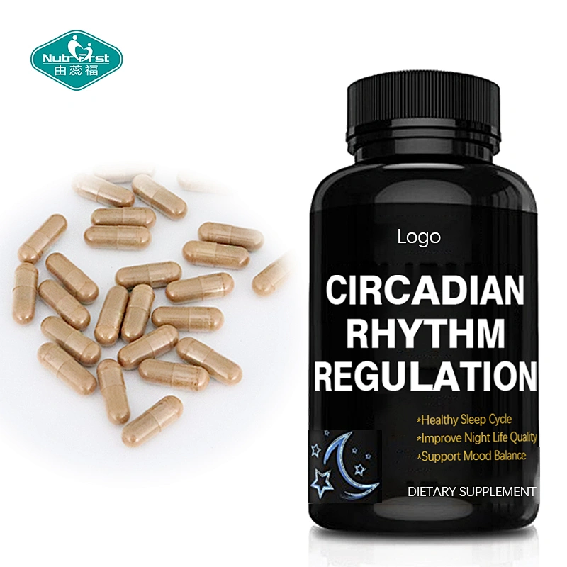 Nutrifirst Circadian Rhythm Pill Supplement Calcium Tryptophan Valerian Goji Hard Capsule for Better Sleep
