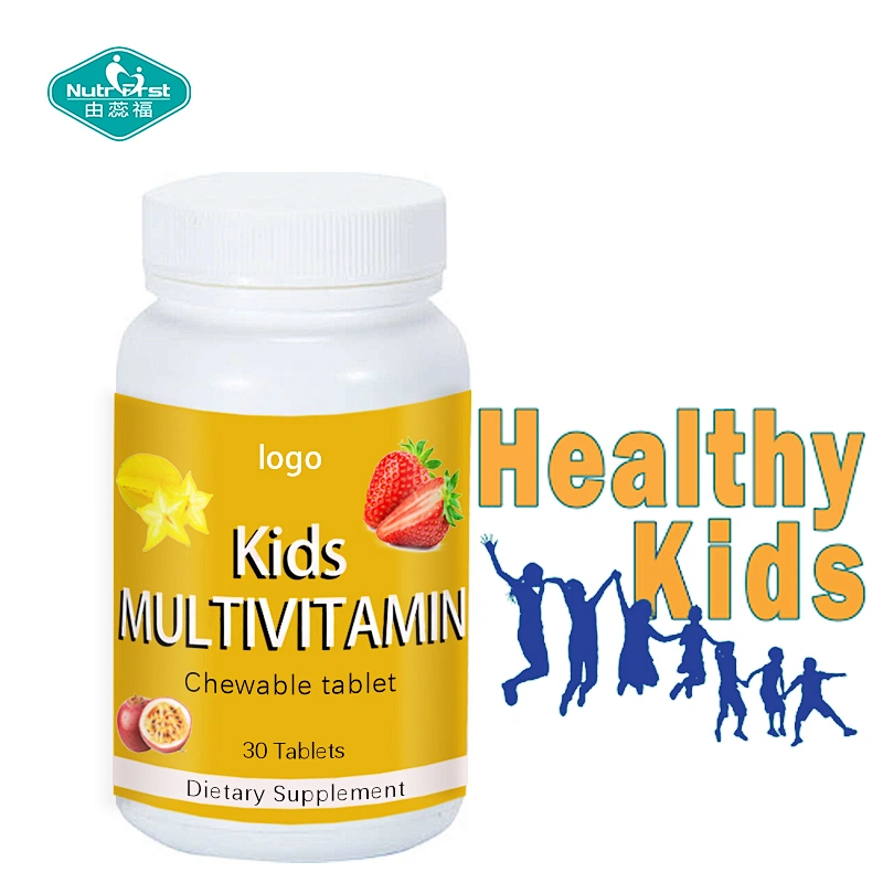 Suplemento alimenticio para niños, salud general, multivitamina, mineral, colina, soporte de inmunidad, tableta masticable a granel