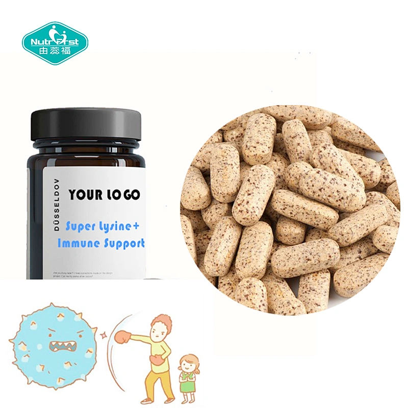Private Label Echinacea Licorice Propolis Odorless Garlic L-Lysine Formula Tablets for Immune Support