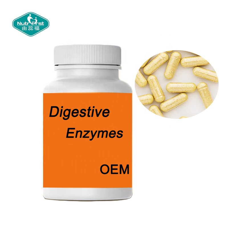 Formulación a medida Suplementos para la salud intestinal Enzimas digestivas más cápsulas de prebióticos para la salud intestinal