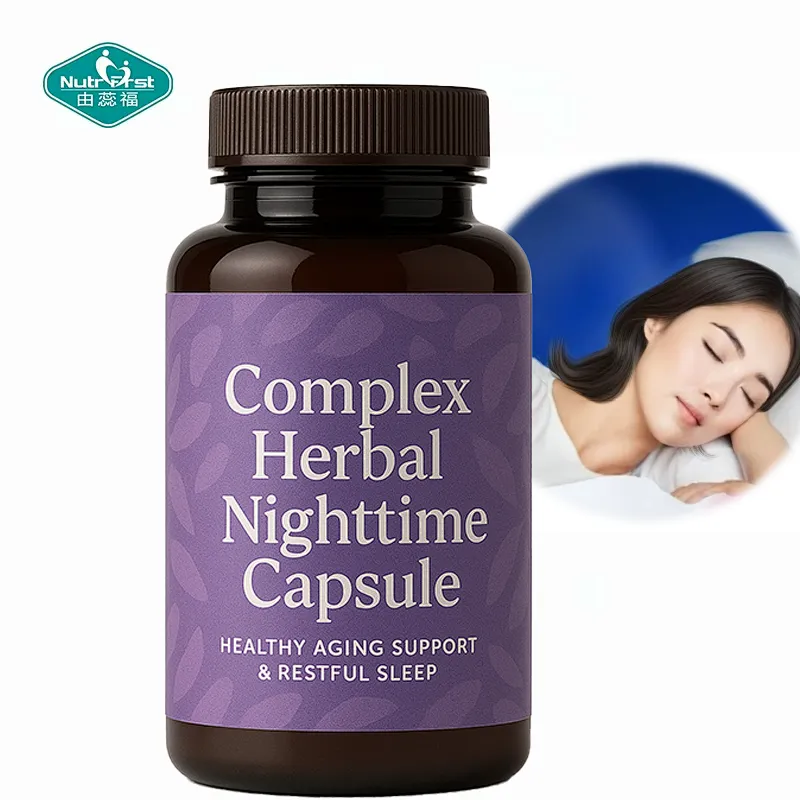 Nutrifirst OEM Suplemento de apoyo a la inflamación para la salud y el sueño reparador Cápsulas nocturnas de extracto de hierbas Compex