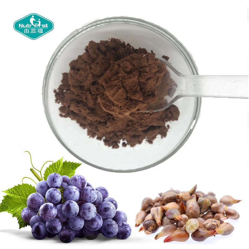 Fábrica de extractos de plantas extracto de semilla de uva polifenoles 80% polvo de proantocianidina 95% semillas de frutas de uva pe