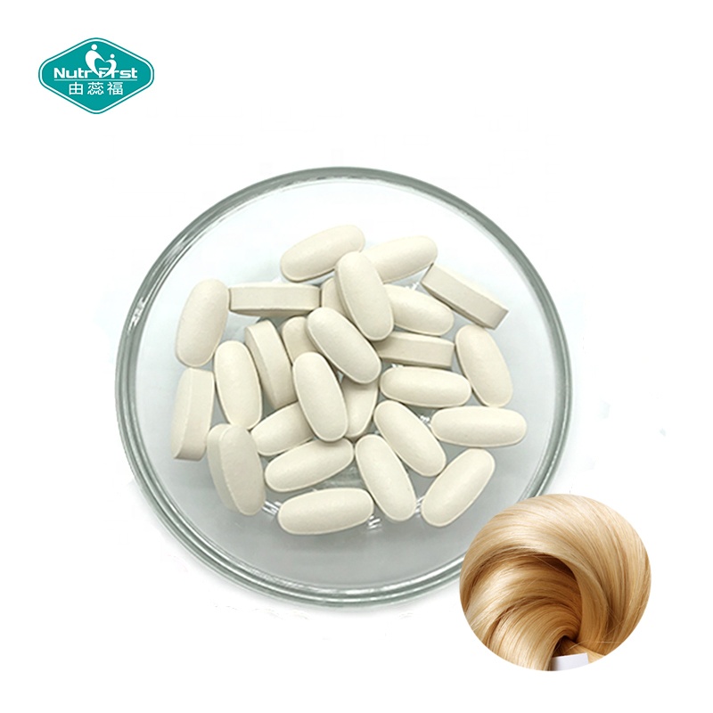 Fabricantes de suplementos de biotina Nutrifirst Fórmula a medida OEM Productos de belleza Tabletas de biotina para el crecimiento del cabello