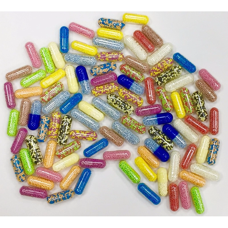 Suplemento de hierro Prenatal Postnatal Hematínico Pellets de liberación programada Cápsula Micropellets de bisglicinato ferroso