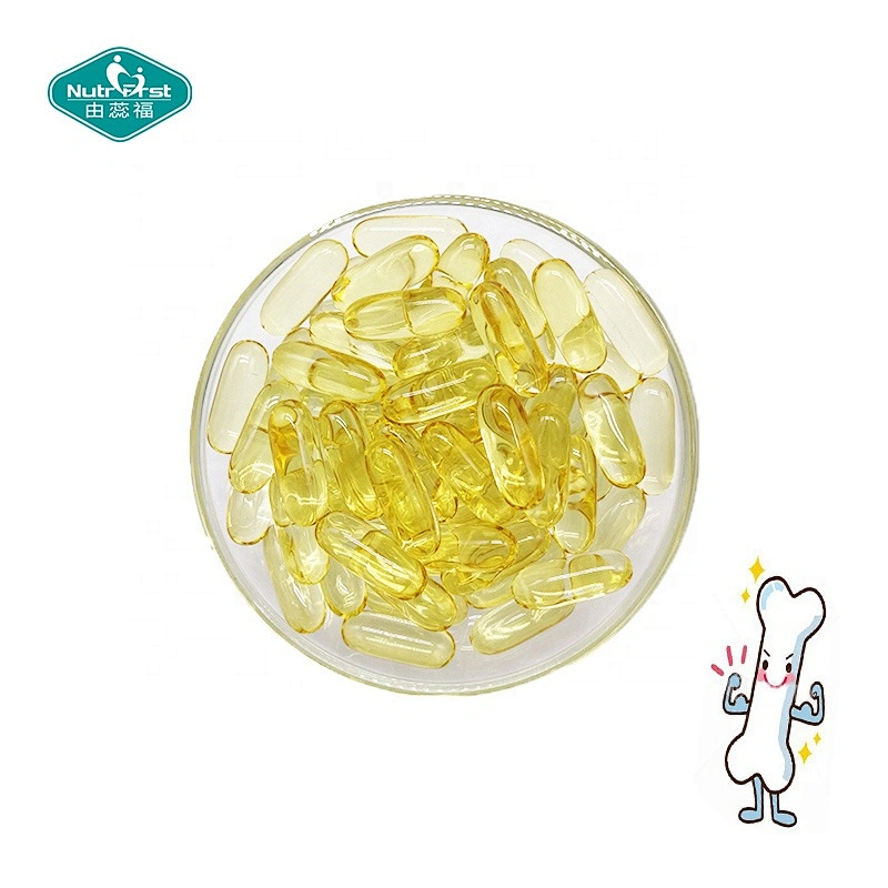 Nutrifirst Formulación a medida Vitamina AD Cápsulas blandas de aceite de hígado de bacalao Ácidos grasos Omega 3 con embalaje personalizado