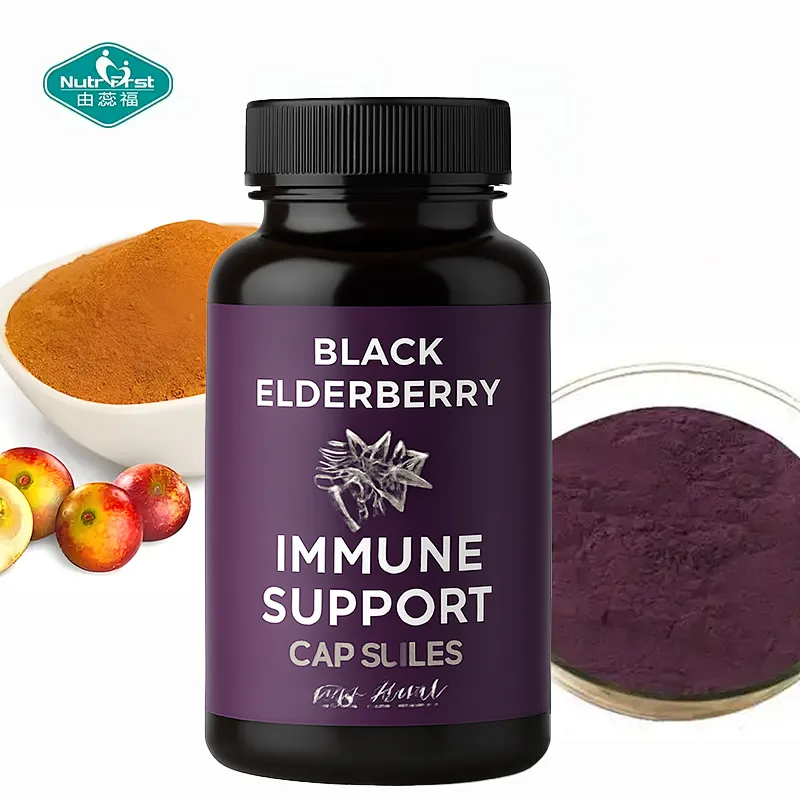 Customizable Black Elderberry & Camu Camu Capsules with Vitamin D3 Zinc Immune Supplements for Adults and Children