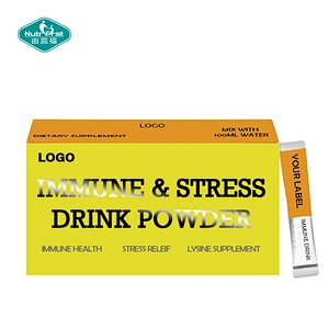 Nutrifirst Dietary Supplement Immune & Stress Support Lysine HCL Ashwagandha Licorice Drink Stick Powder
