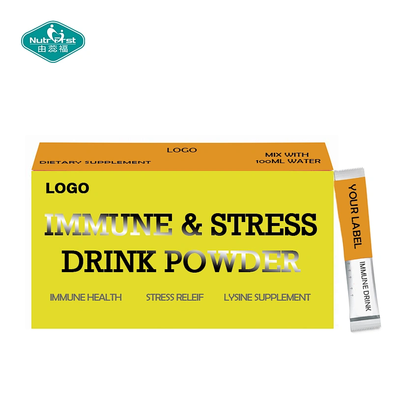 Nutrifirst Dietary Supplement Immune & Stress Support Lysine HCL Ashwagandha Licorice Drink Stick Powder
