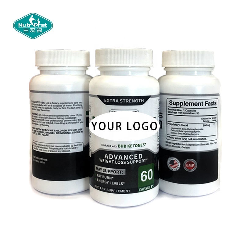 Nutrifirst-suplemento quemador de grasa personalizado, píldoras para perder peso, cápsulas de sales Keto BHB para control de peso