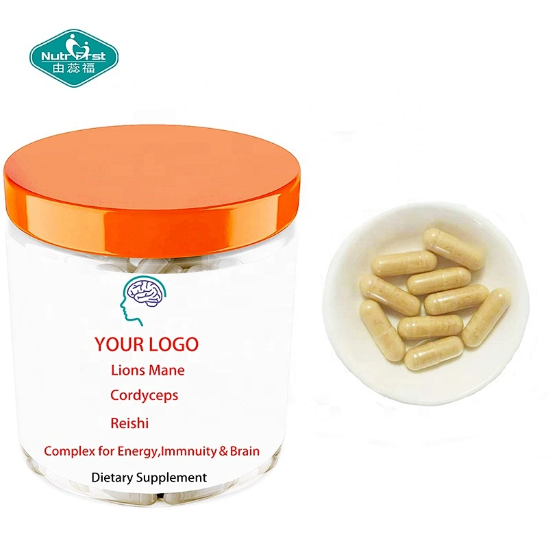Herbal Supplements Cordyceps Lions Mane Reishi Extract Mushroom Blend Powder Capsules