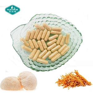 Herbal Supplements Cordyceps Lions Mane Reishi Extract Mushroom Blend Powder Capsules