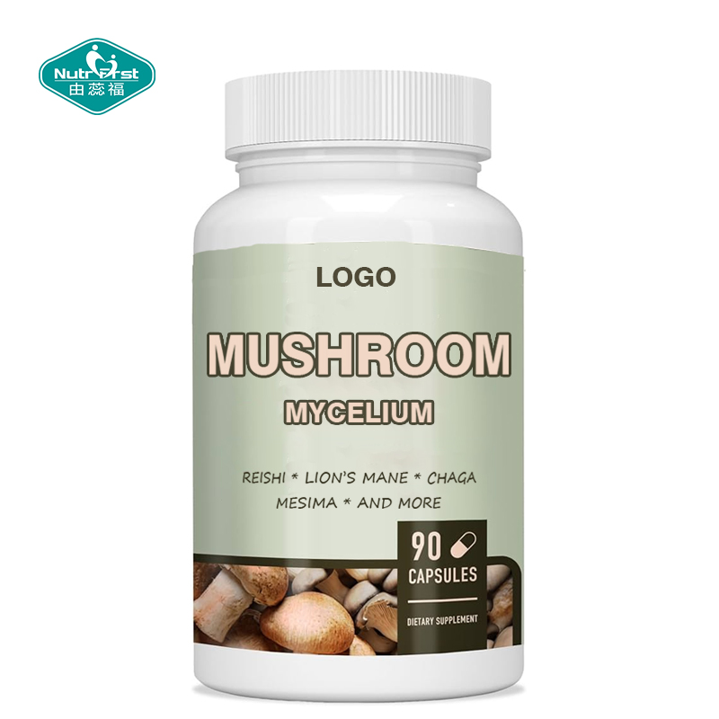 Nutrifirst Wholesale Immune Response Balance 7 Cápsula de extracto de micelio de hongos para la salud inmune