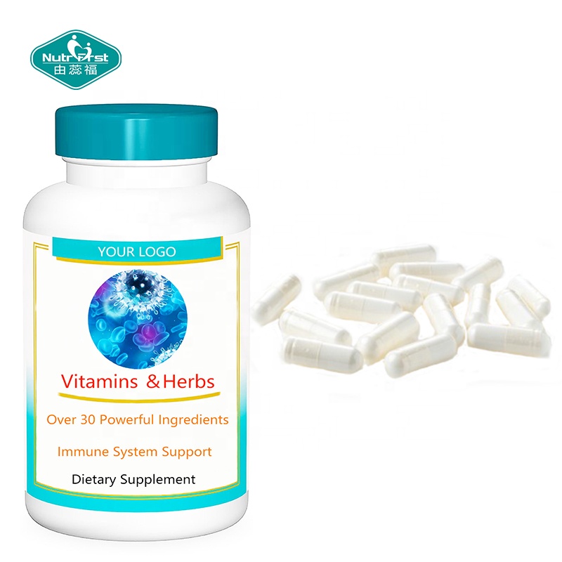 La mejor fórmula de apoyo al sistema inmunitario Multivitaminas Plus Más de 30 hierbas Ingredientes potentes Cápsulas a medida