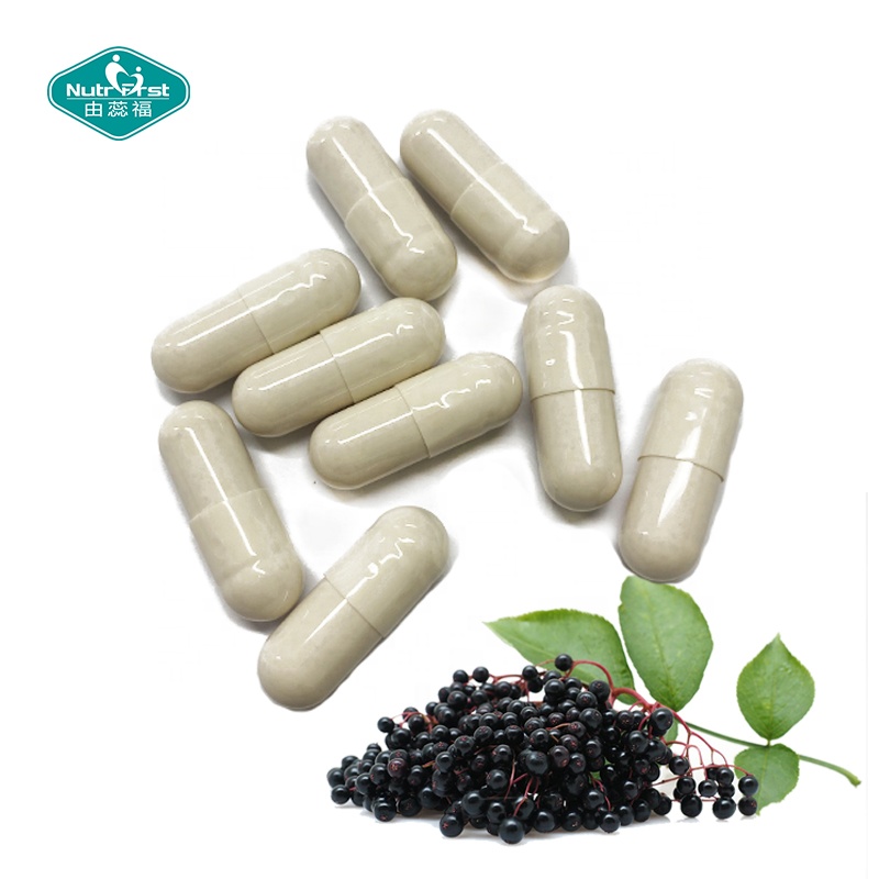 Private Labels Herb Supplement Black Seed Elderberry Extract Powder Vitamin C Zinc Capsules