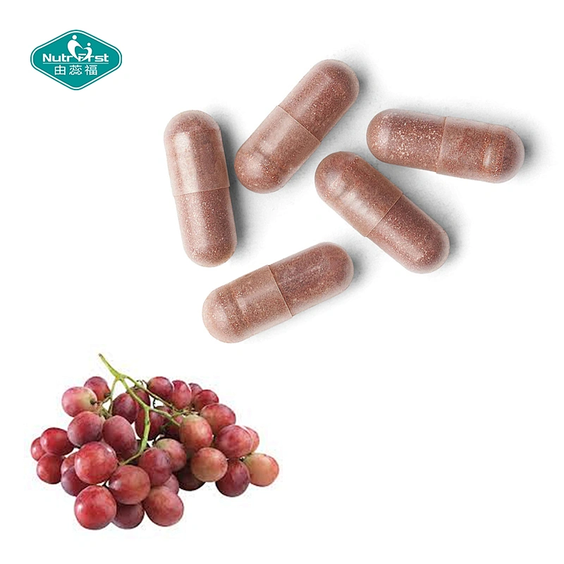 Suplementos antienvejecimiento a base de hierbas, polvo de semilla de uva PE, píldoras personalizadas, cápsulas de extracto de semilla de uva para aumentar la inmunidad