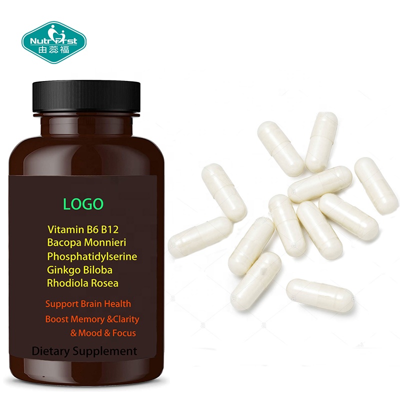 Nutrifirst B Complex Supplements B12 Bacopa Phosphatidylserine Ginkgo Rhodiola Vitamin B3 Capsules in Bulk